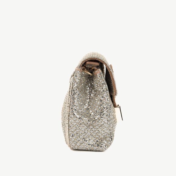 Jimmy Choo Caro Champagne Glitter Fabric Clutch - Picture 3 of 11